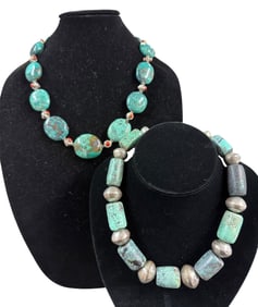 Bold Pair of Native American Style Necklaces