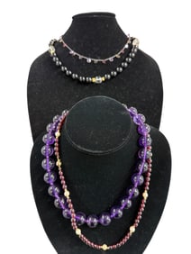 Collection of Semi Precious Gemstone Necklaces