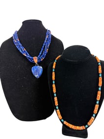 Pair of Stone and Shell Bead Necklaces