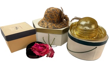Trio of Vintage Hats with Boxes