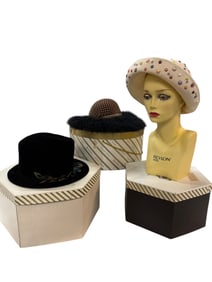 Trio of Vintage Hats with Boxes