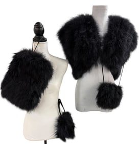 Dyed Feather Shrug and Accessories