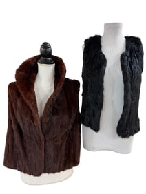 Pair of Vintage Fur Vests