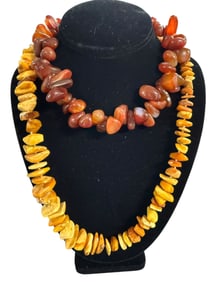 Agate & Amber Necklace and such...