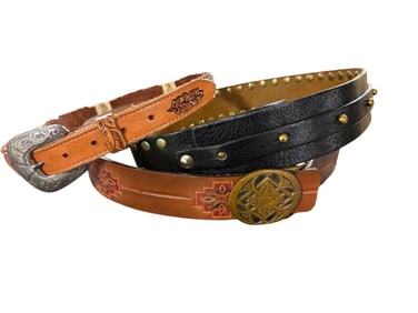 Vintage Leather Belts-Western Style