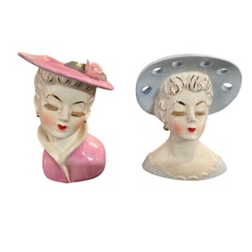 Pair of Vintage Head Vases