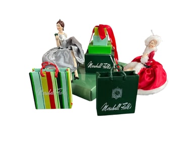 Five Marshall Fields Christmas Ornaments