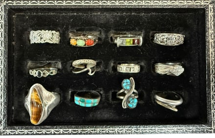 Twelve Southwest Style Rings