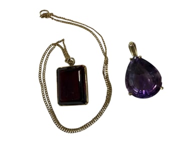 Wonderful Vintage Large Stone Pendants