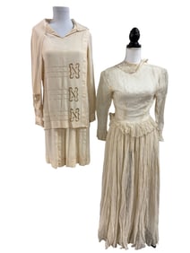 Pair Antique Ivory Clothes