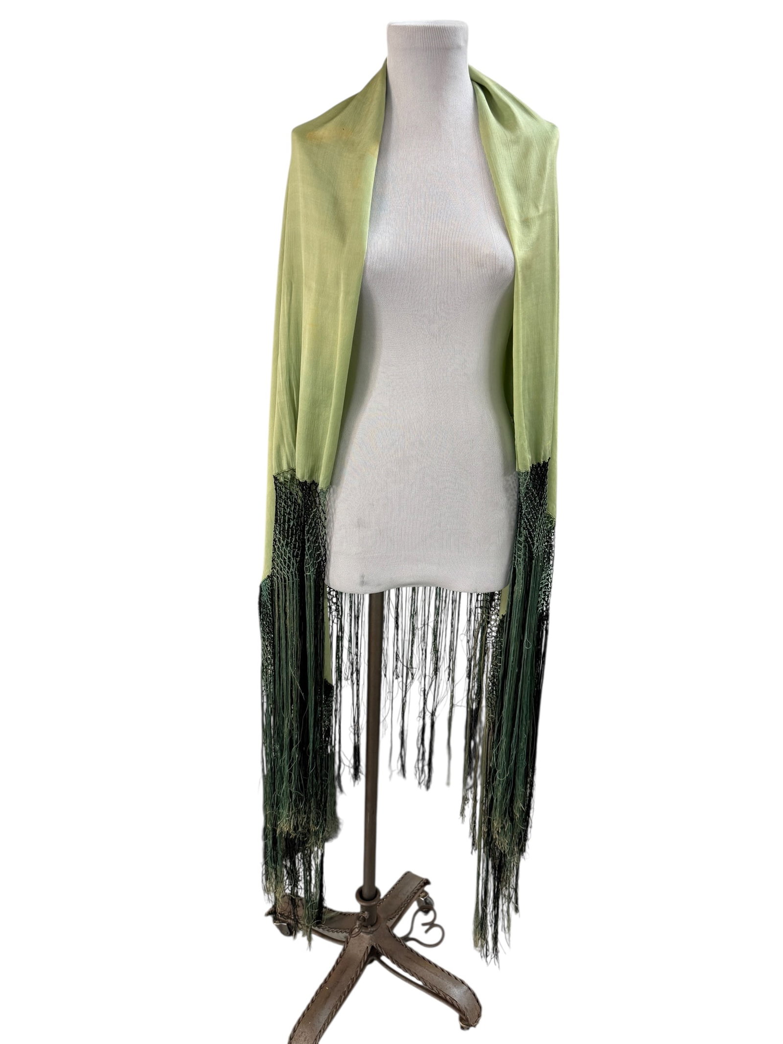 Beautiful Green Silk Shawl: Wear it, drape it over your Steinway-either way it's grand!