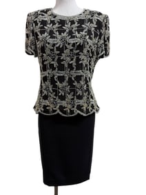 Vintage Silver and Black Beaded Outfit