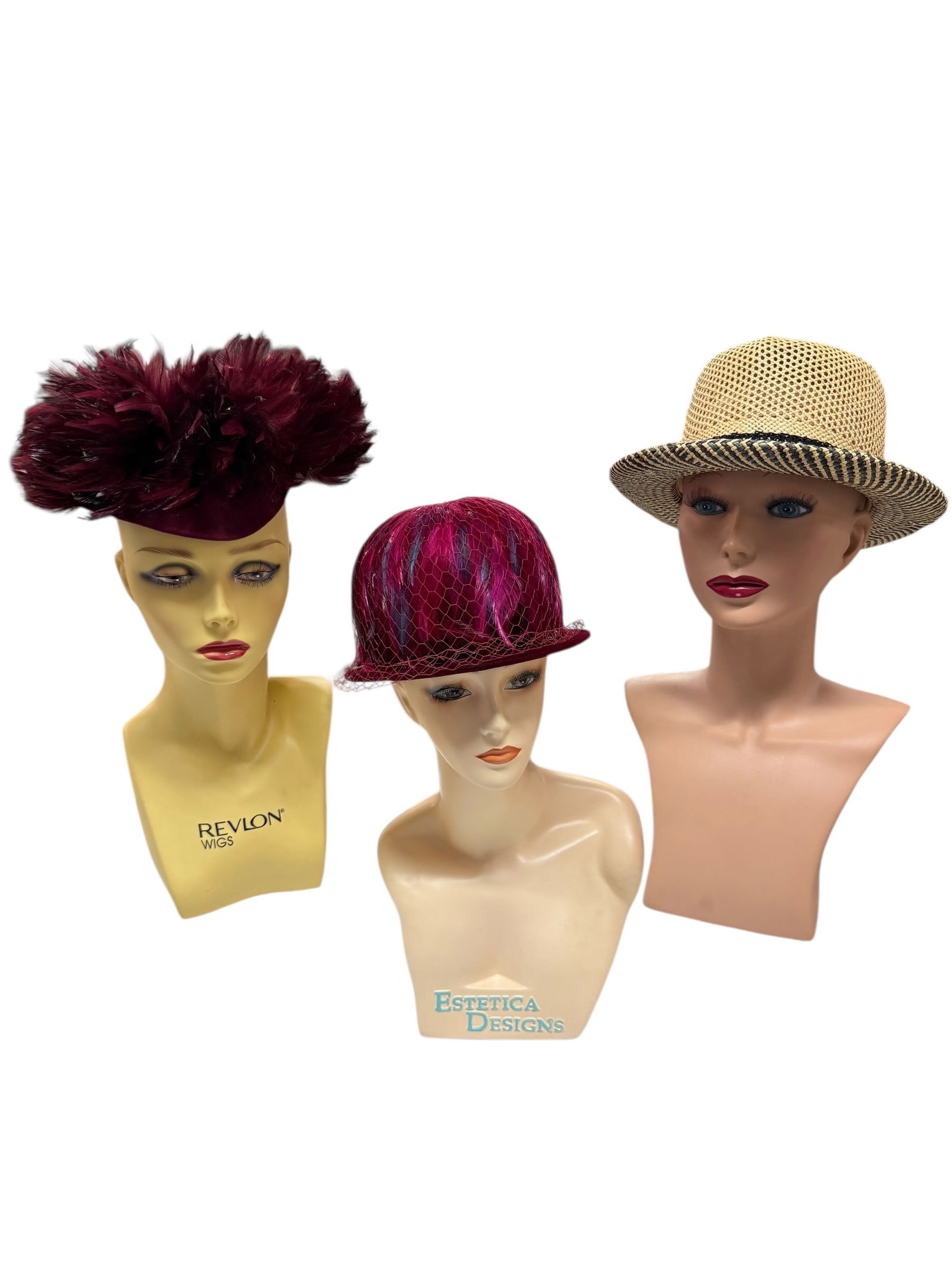 Vintage Funky Hats: Rod Keenan Straw Hat, Jane E and Crowley's of Detroit.