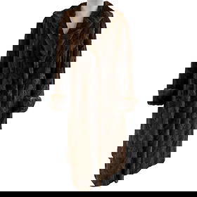 Full Length Fur Coat: Vintage Fur coat-very heavy, possibly Beaver. Super warm and lovely coat. Fred Smith Furs of Muskegon