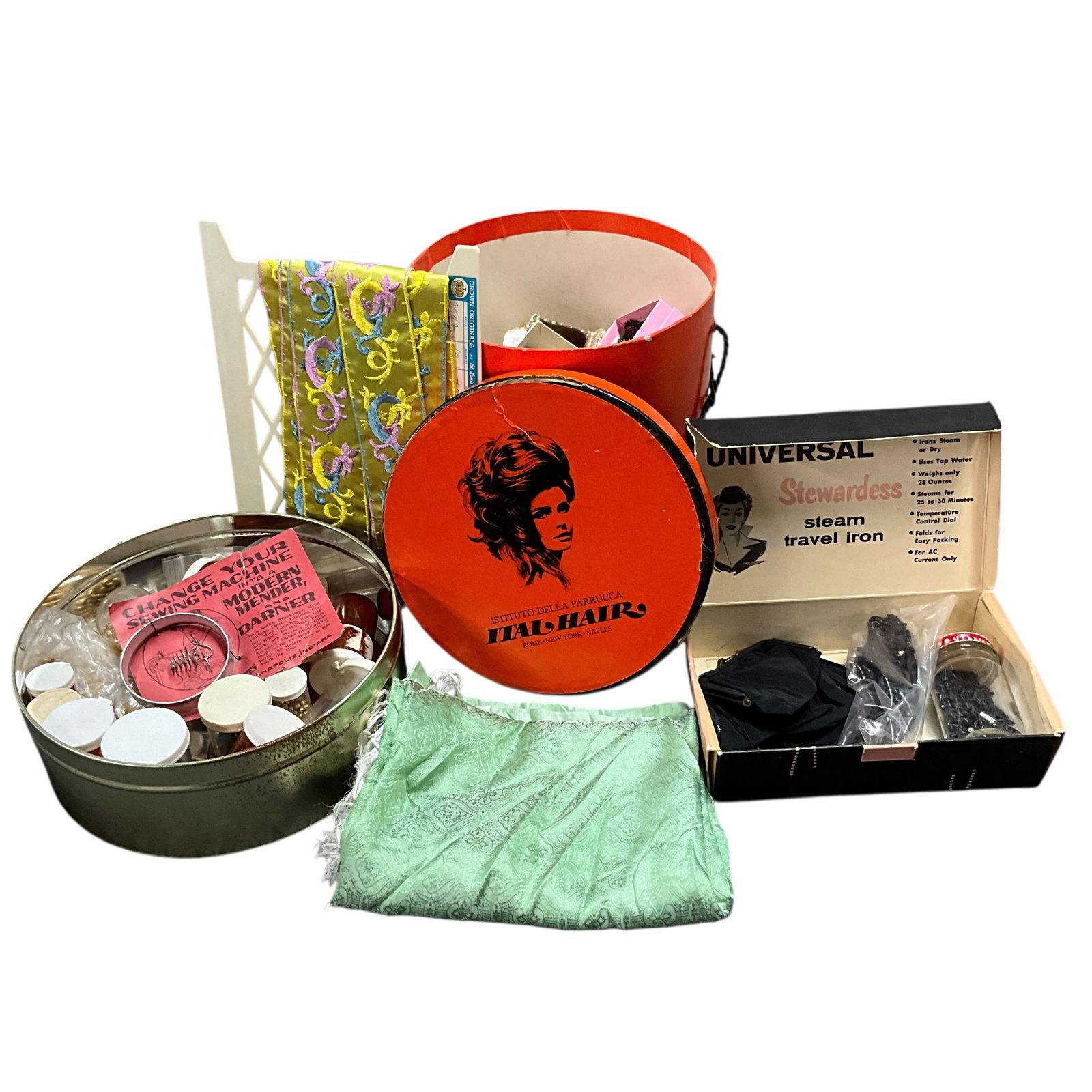 Vintage Fancy Sewing Notions & Fabrics (1 of 6)