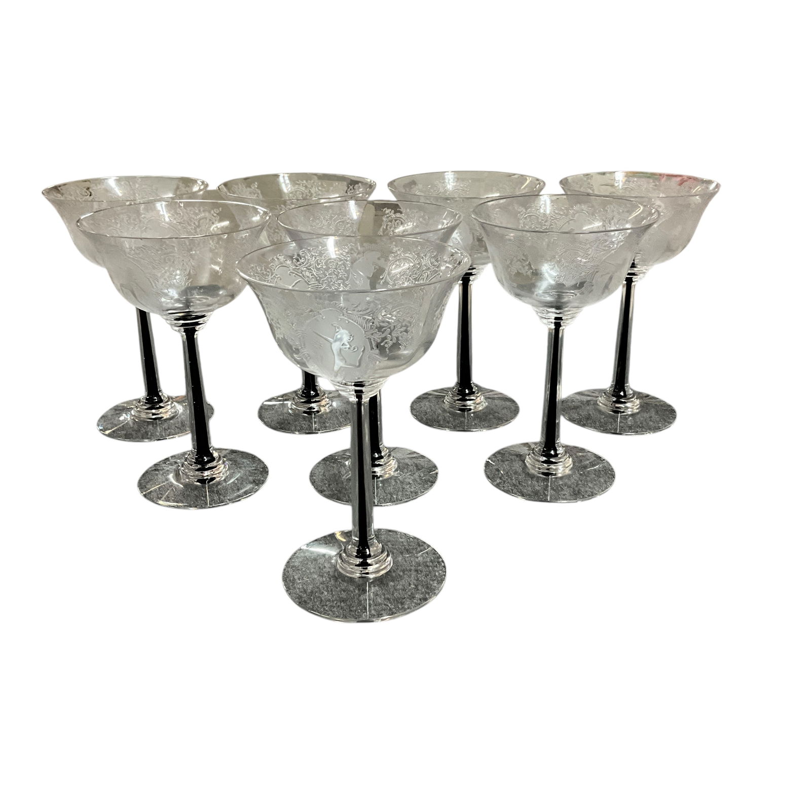 Beautiful Glasses: Morgantown Fontanne Champagne Glasses, set of 8-spectacular.