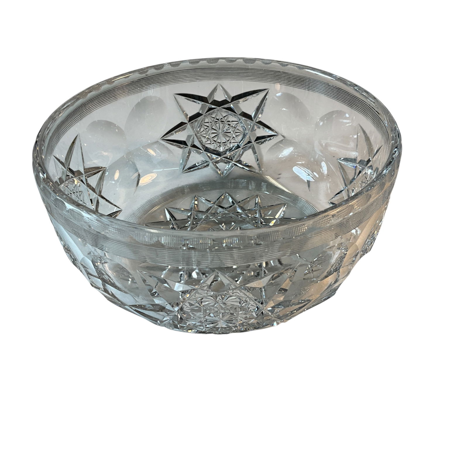 Signed Hawkes Antique Cut Glass Bowl: Signed Hawkes ABPCG Bowl. A beautiful example of American Brilliant Period Cut Glass. No noted chips or abrasions.