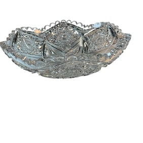 Signed Edginton Antique Cut Glass Bowl