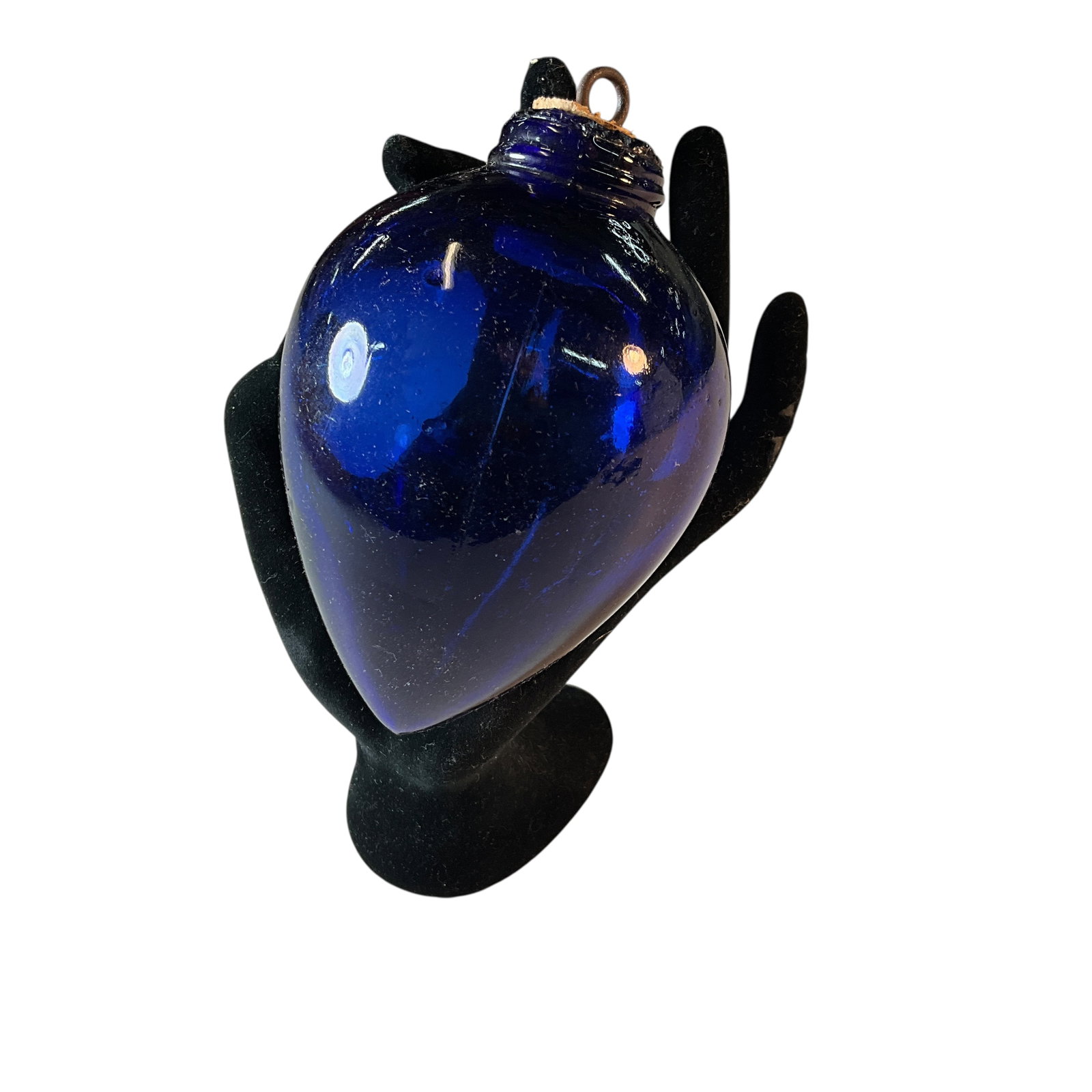 Rare Glass Lightning Rod Pendant: Rare Glass Lightning Rod Pendant. Cobalt glass.