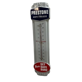 Porcelain Enamel Prestone Advertising Thermometer
