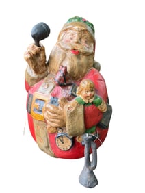 Paper Mache Roly-Poly Santa Decoration.
