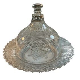 Campbell & Jones Victorian Pattern Glass Cheese Server
