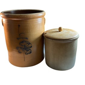 Two Salt Glazed Crocks