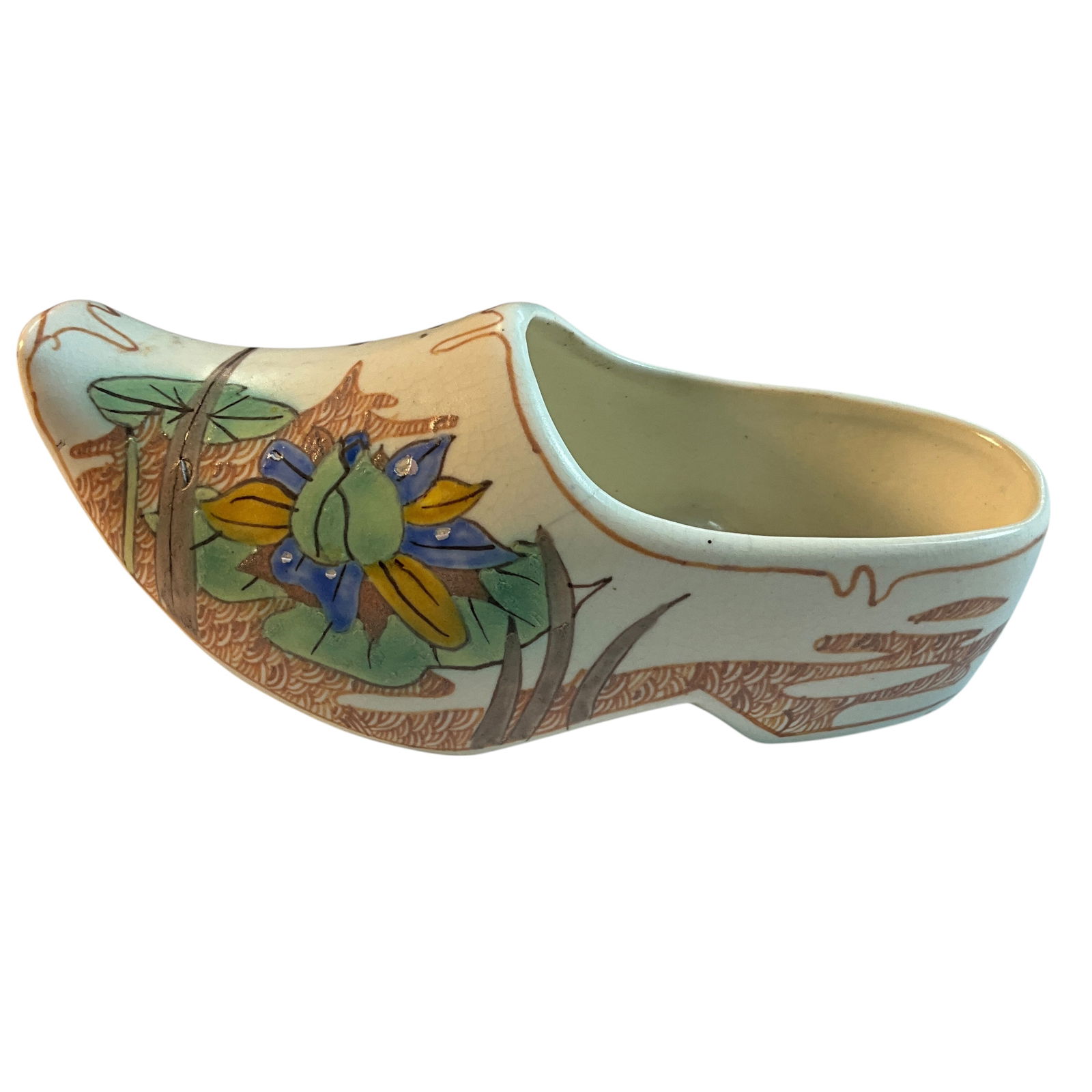 Gouda Pottery Dutch Clog: Gouda Pottery Dutch Clog. Classic colorful Dutch pottery.