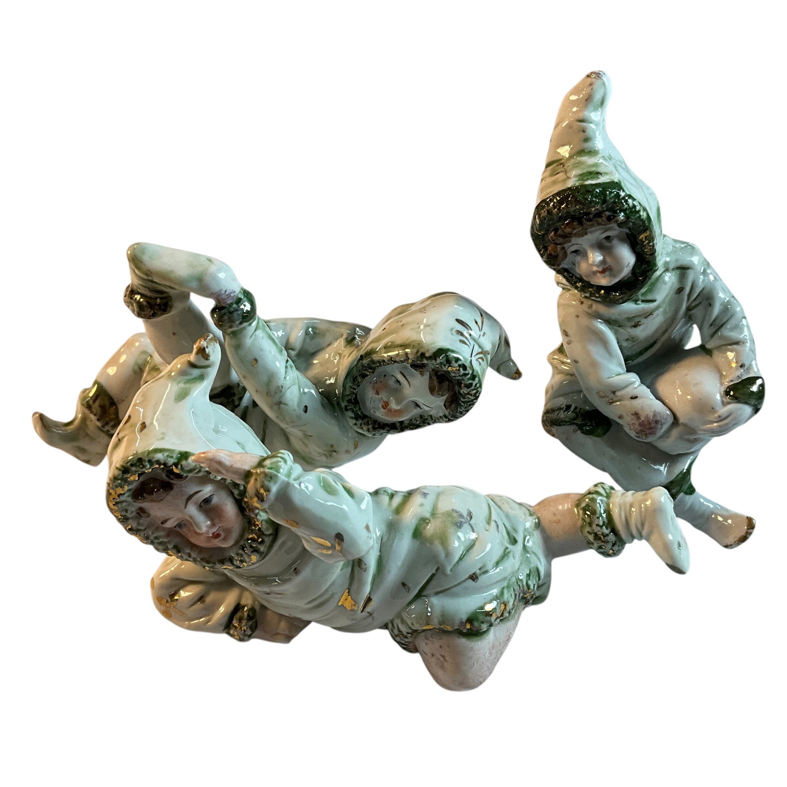 Victorian Porcelain "Snow Children": Victorian Porcelain "Snow Children." Likely German, these would make great Christmas decorations. Longest is approx. 6" long.