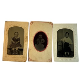 Three Tintypes of Victorian Children