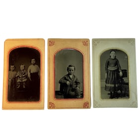 Three Tintypes of Victorian Children