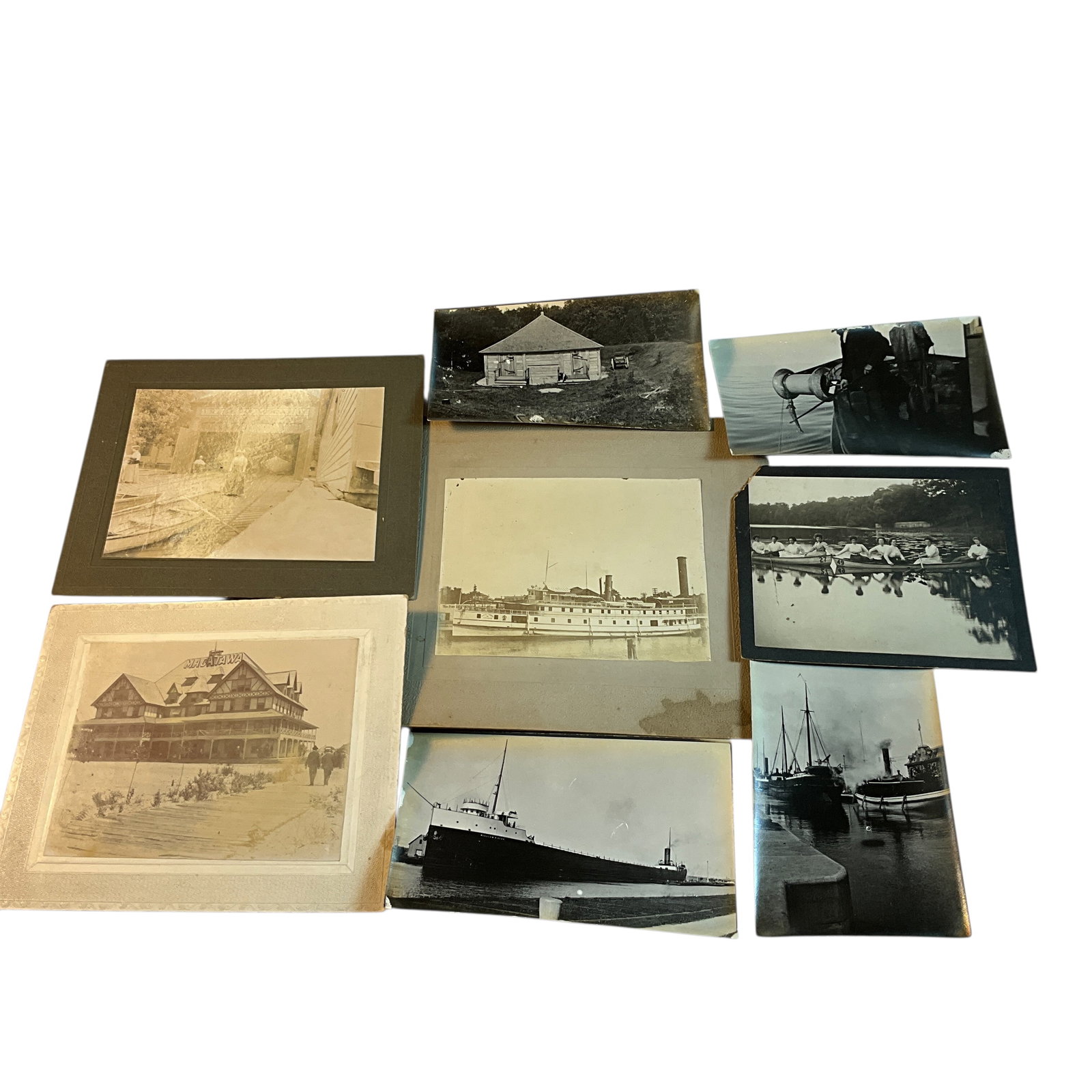 Group of Eight Vintage Photos- Great Lakes, Holland, MI: Group of Eight Vintage Photos- Great Lakes, Holland, MI. Great Lakes shipping, Mackinac Island, Hotel Macatawa, in Holland, MI. There is also a photo of the steamer South Haven, out of Chicago, and a 
