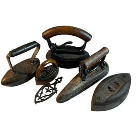 Group of Five Antique Sad Irons