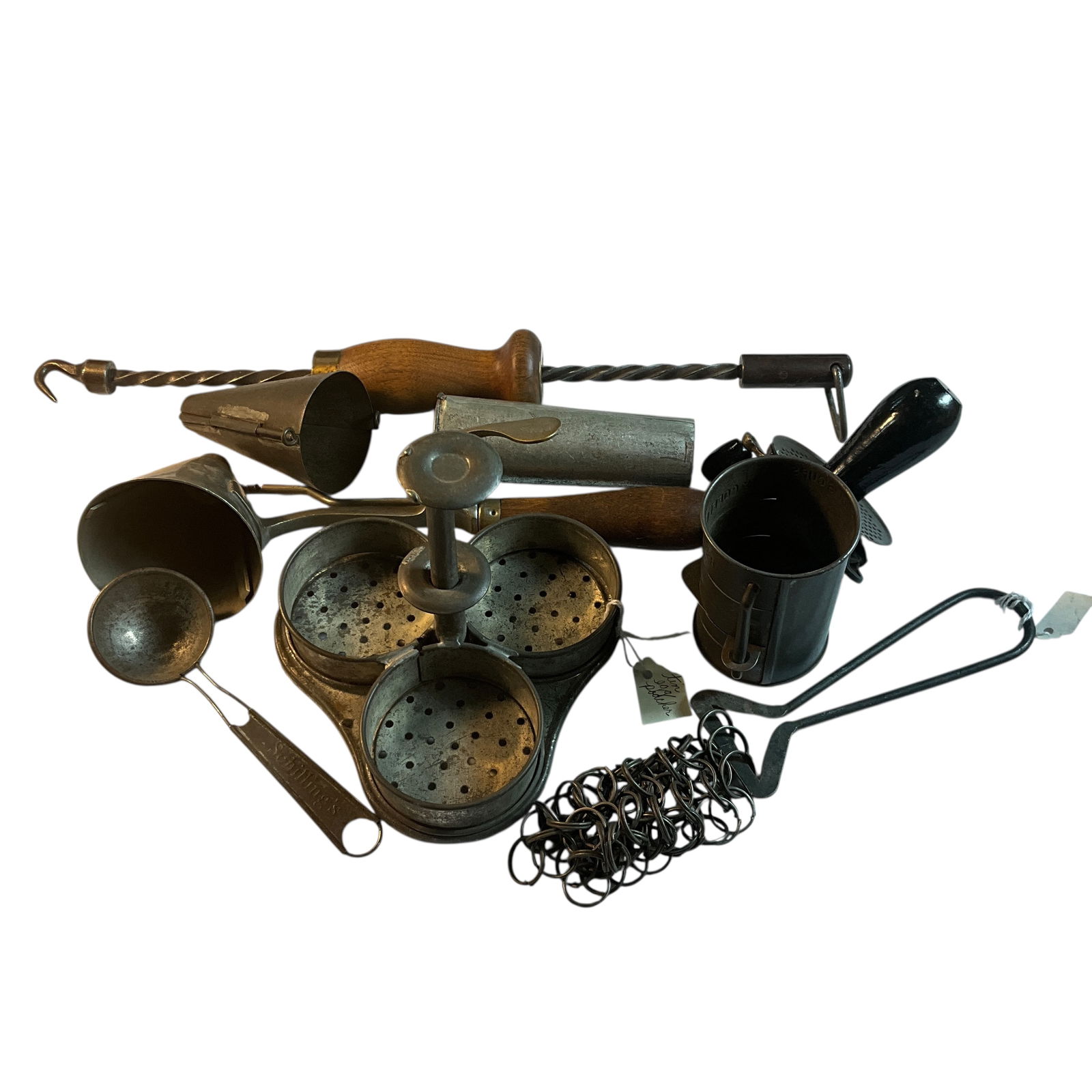 Vintage Kitchen Gadgets: Vintage Kitchen Gadgets. Ice cream scoop, grater, pot scrubber measuring cup, grater, etc.