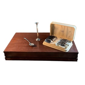 Tiffany Sterling Spoon, Cartier Sterling Bud Vase, plus Plated Flatware