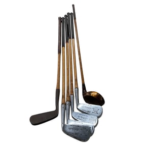 Group of Wooden Shafted Golf Clubs