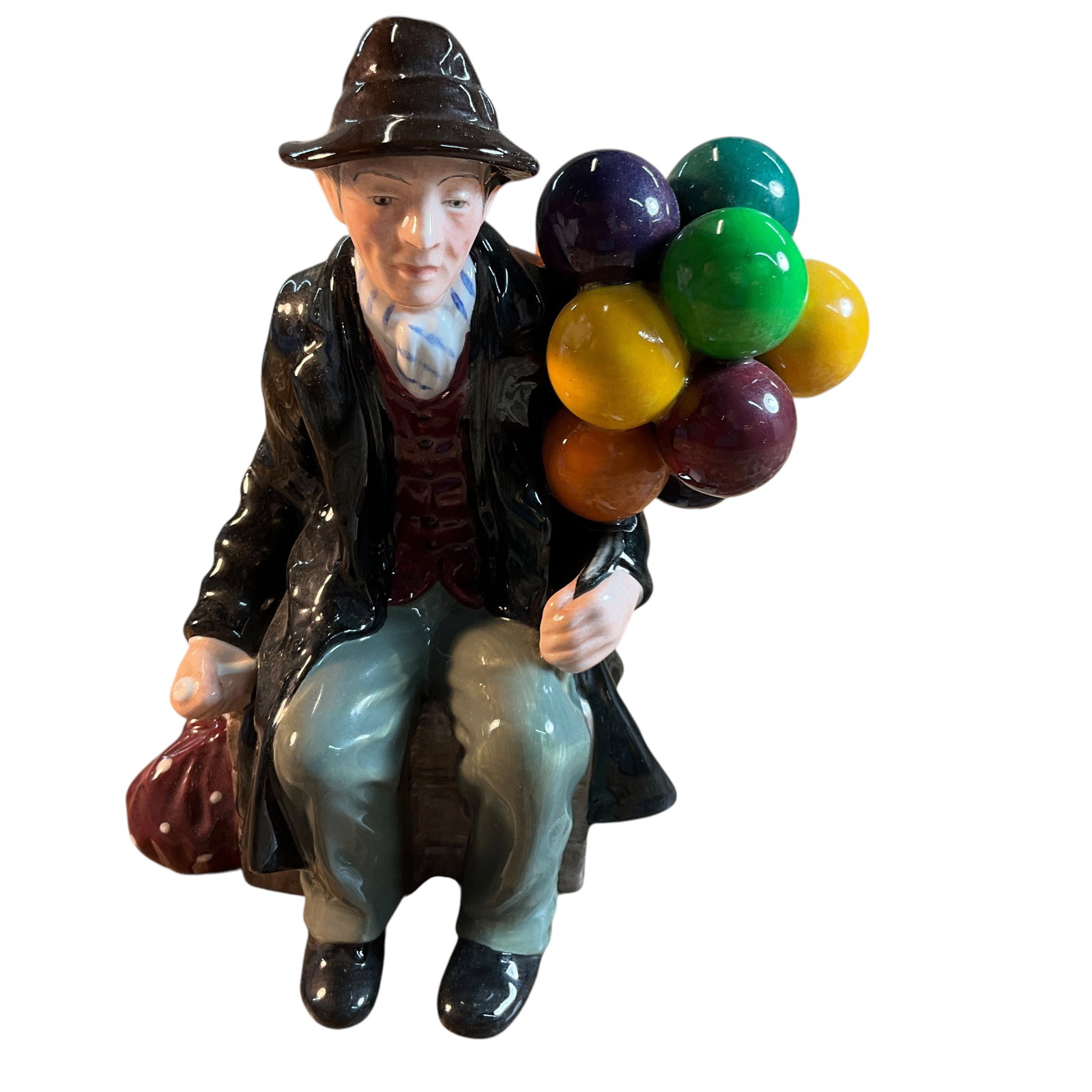 Royal Doulton Balloon Man: Royal Doulton Balloon Man, designed by Leslie Harradine and issued 1940-2004. Approx. 7.5" high.