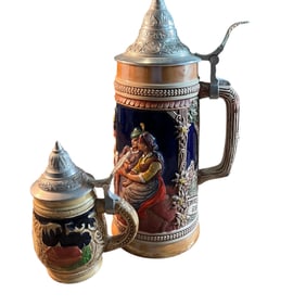 Two German Figural Steins