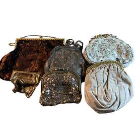 Group of Six Purses, Including Beaded Examples