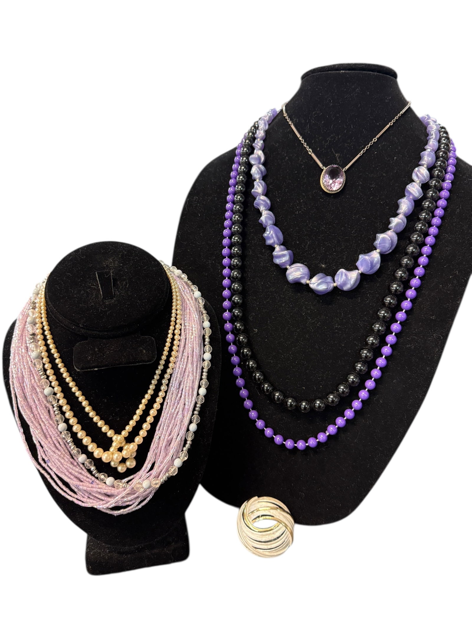 Vintage Costume/Semi Precious Jewelry Pink & Purple (1 of 12)