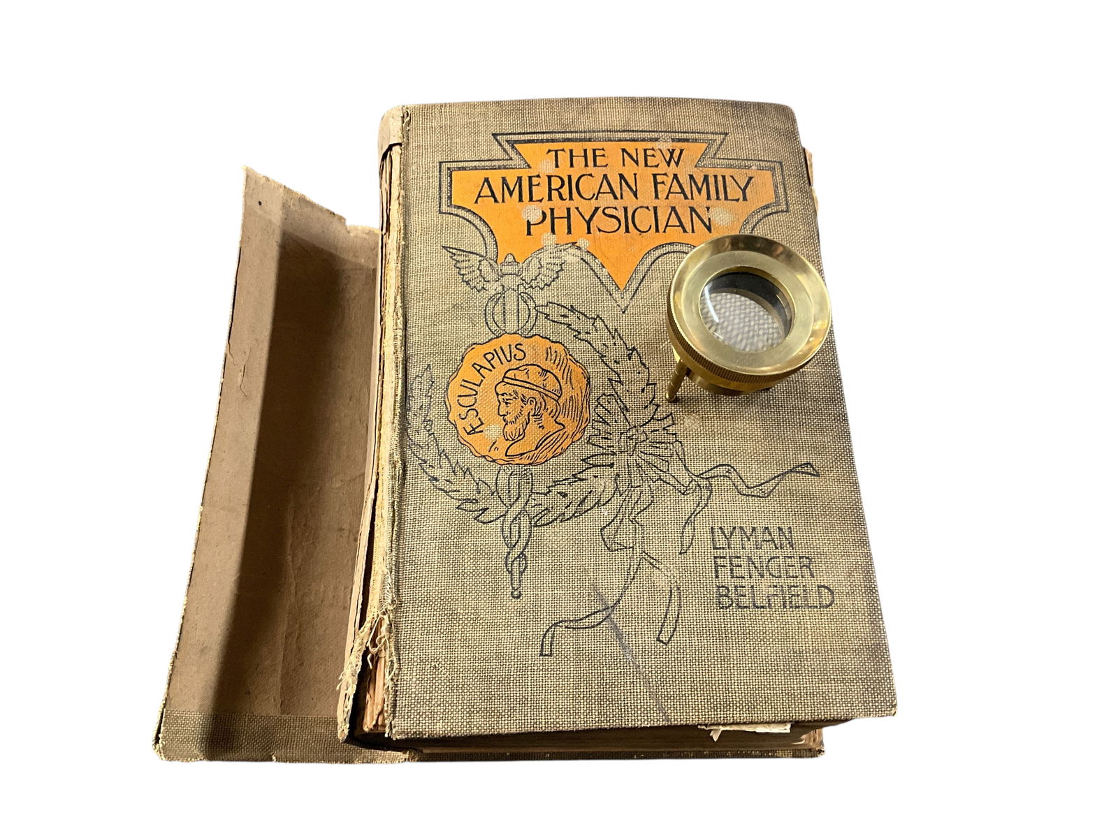 Vintage Medical Book with Brass Framed Magnifying Glass (1 of 9)