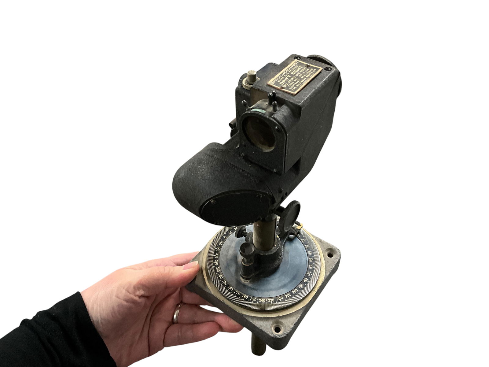 US Navy Pelorus Drift Sight: US Navy Pelorus Drift Sight. A Pelorus drift sight is a navigational device used by the U.S. Navy during World War II. It is designed to take bearings on objects and improve dead reckoning navigation