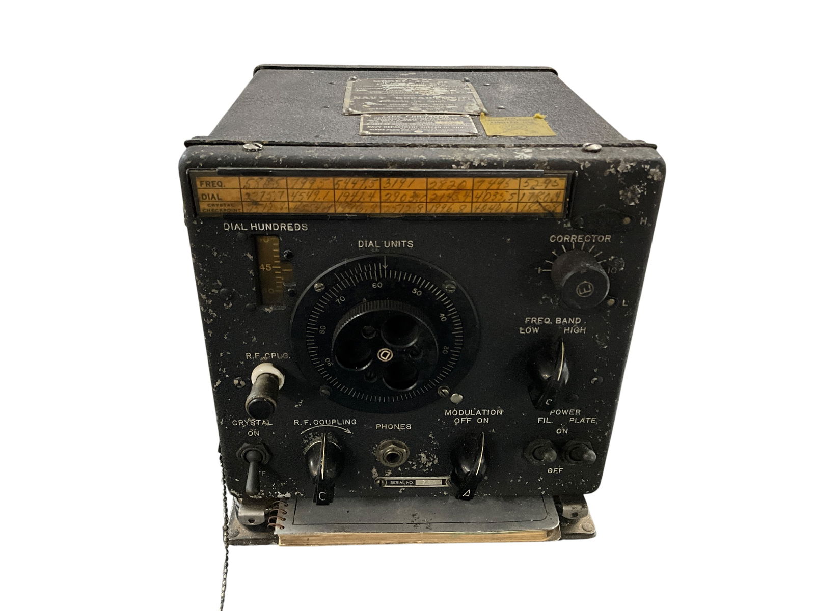 US Navy Heterodyne Frequency Meter: US Navy Heterodyne Frequency Meter. "Type CRR 74028 Heterodyne Frequency Meter. Frequency Range 125 to 20000 KC. Manufactured for Navy Department- Bureau of Ships by Contractor Bendix Radio Div. of