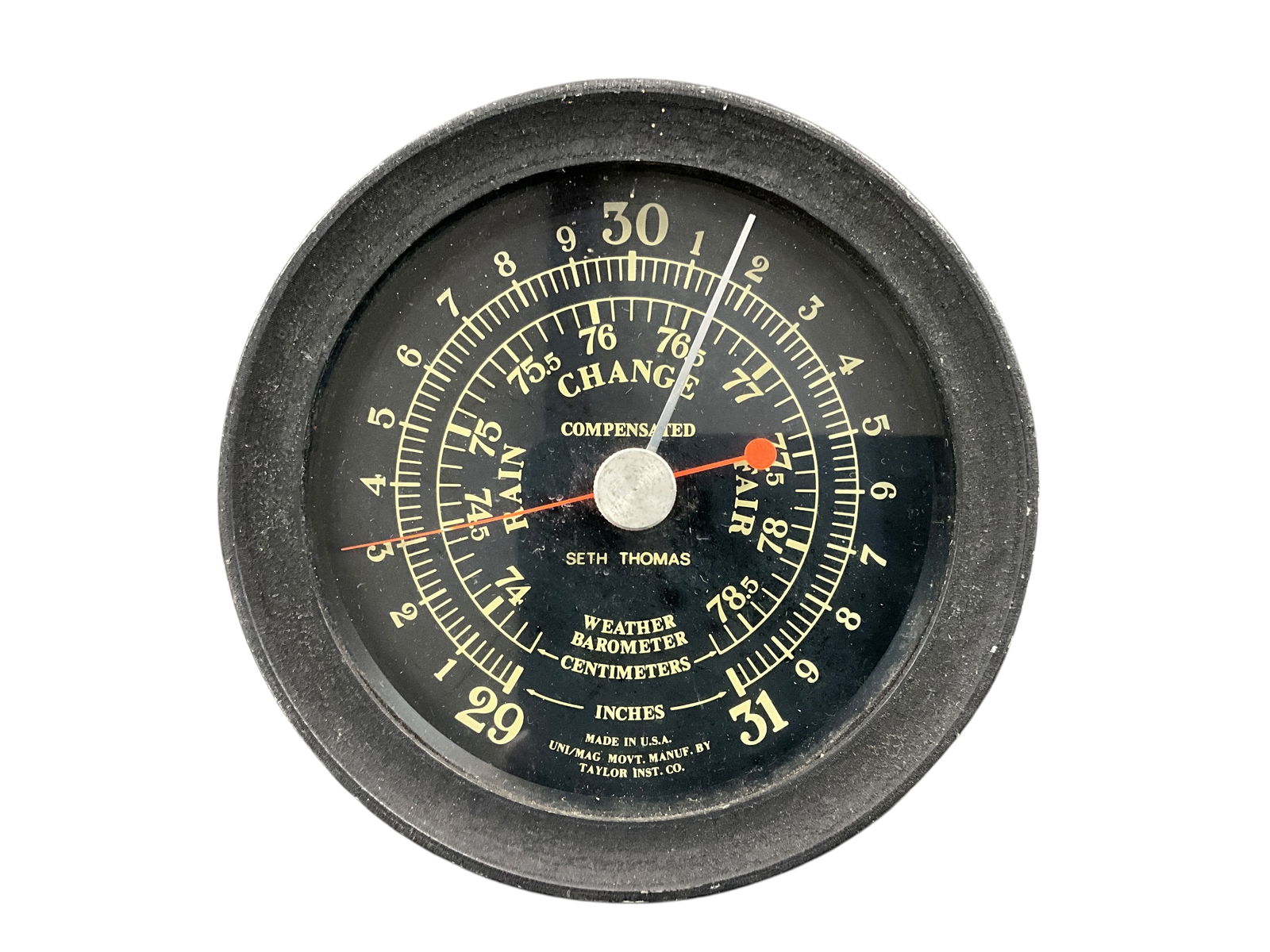 Seth Thomas Seasprite III Barometer: Seth Thomas Seasprite III Barometer. Model 1635-000, designed for marine use.