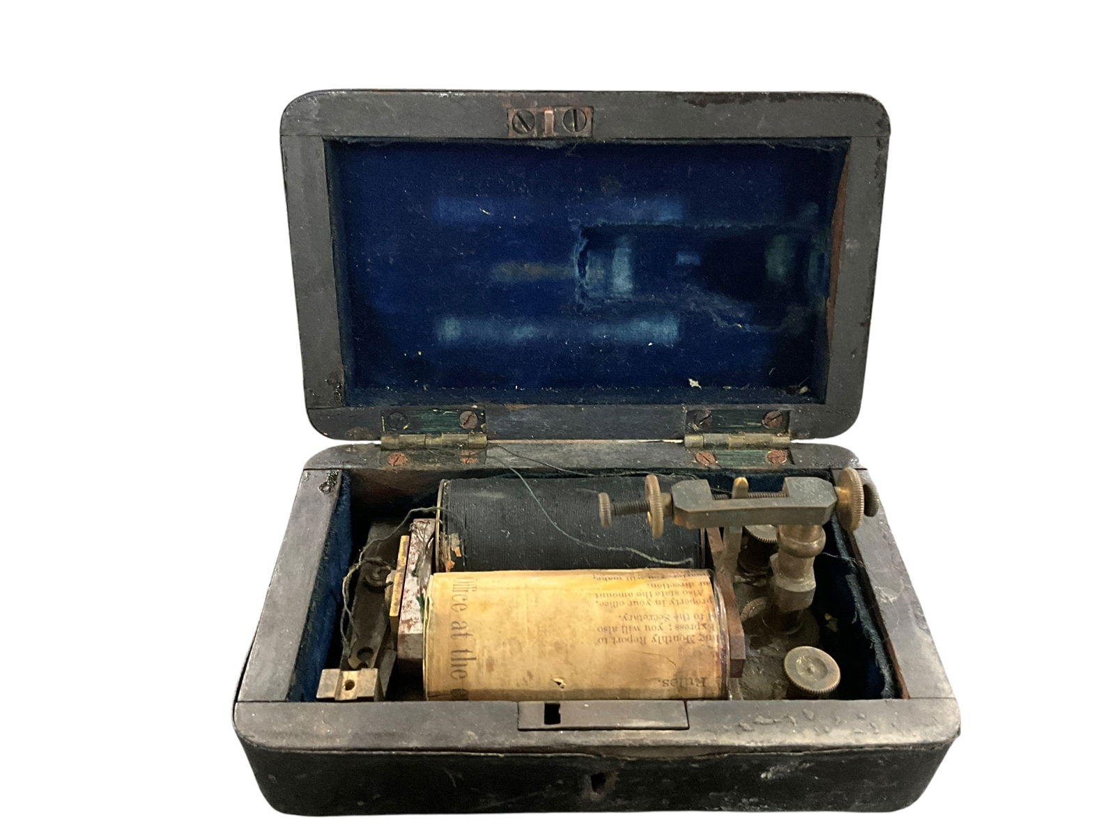 Antique Telegraph Register or Battery in Leather Covered Locking Case (1 of 5)