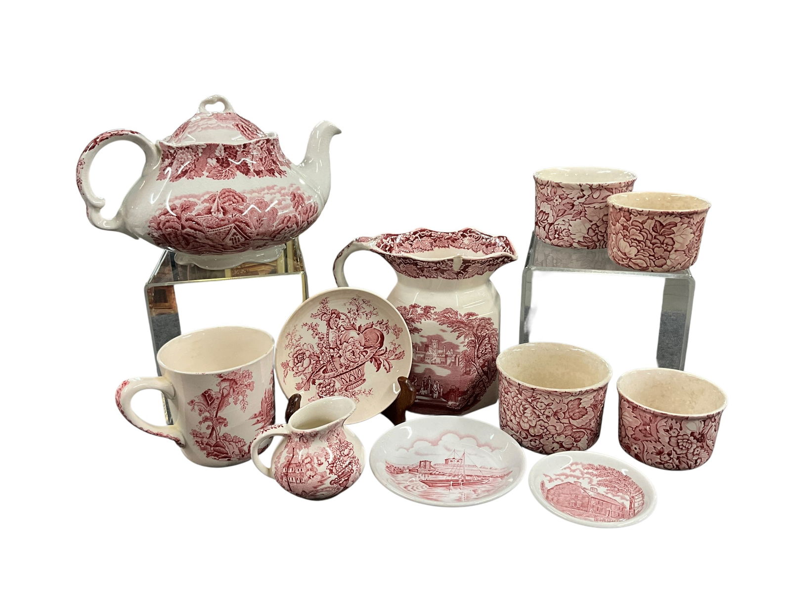 Group of Pink & White English China (1 of 10)
