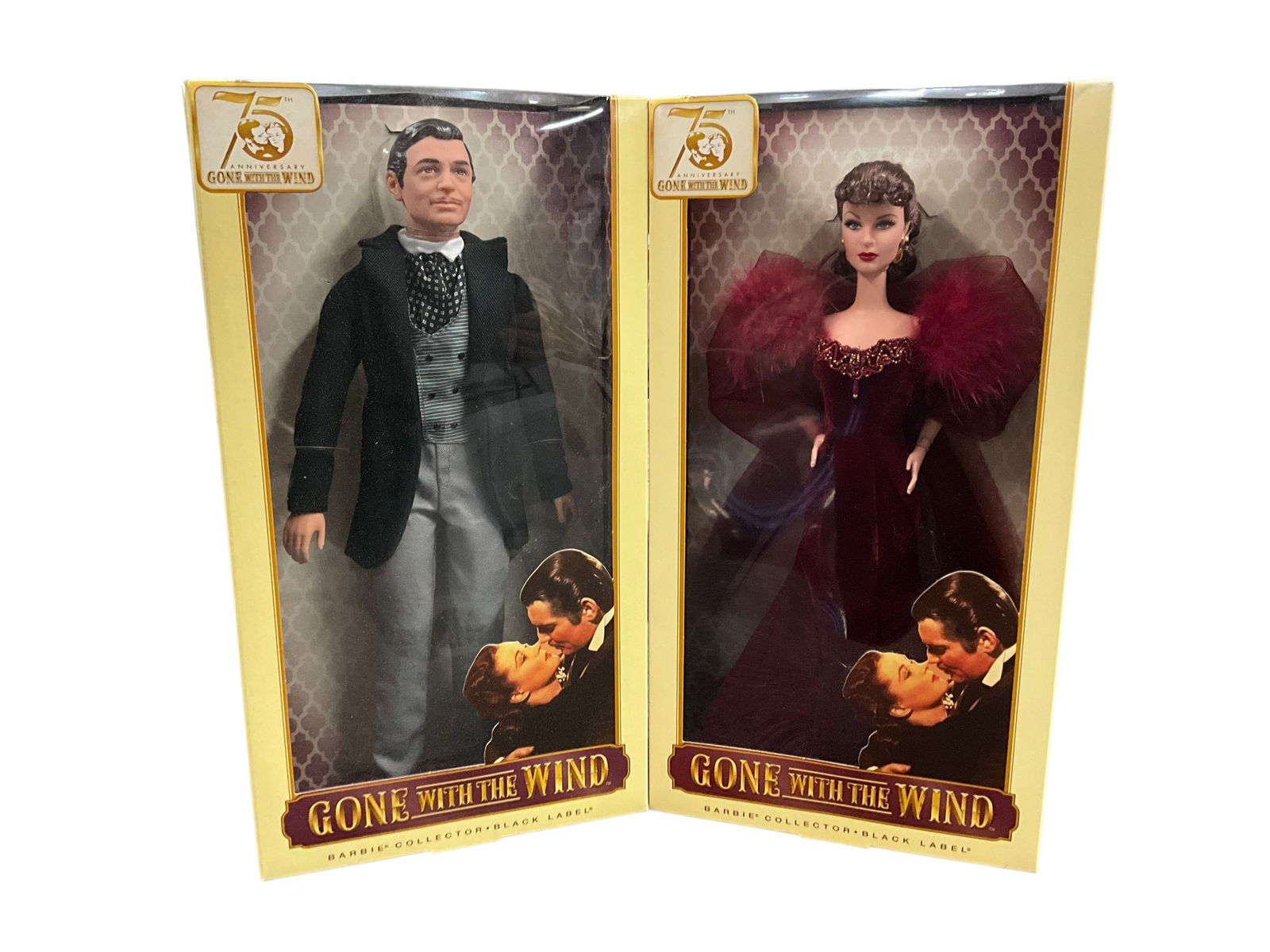 Gone With The Wind 75th Anniversary Collector Dolls: Gone With The Wind 75th Anniversary Collector Dolls, by Mattel, as part of their "Barbie Collector Black Label" line. These dolls were issued in 2014 for the 7th anniversary of the movie. Two dolls