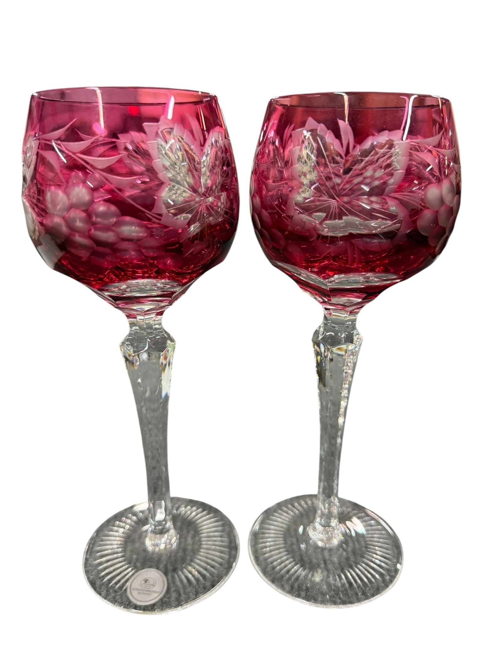 Pair of Hutschenreuther Cut Glass Wine Glasses (1 of 4)