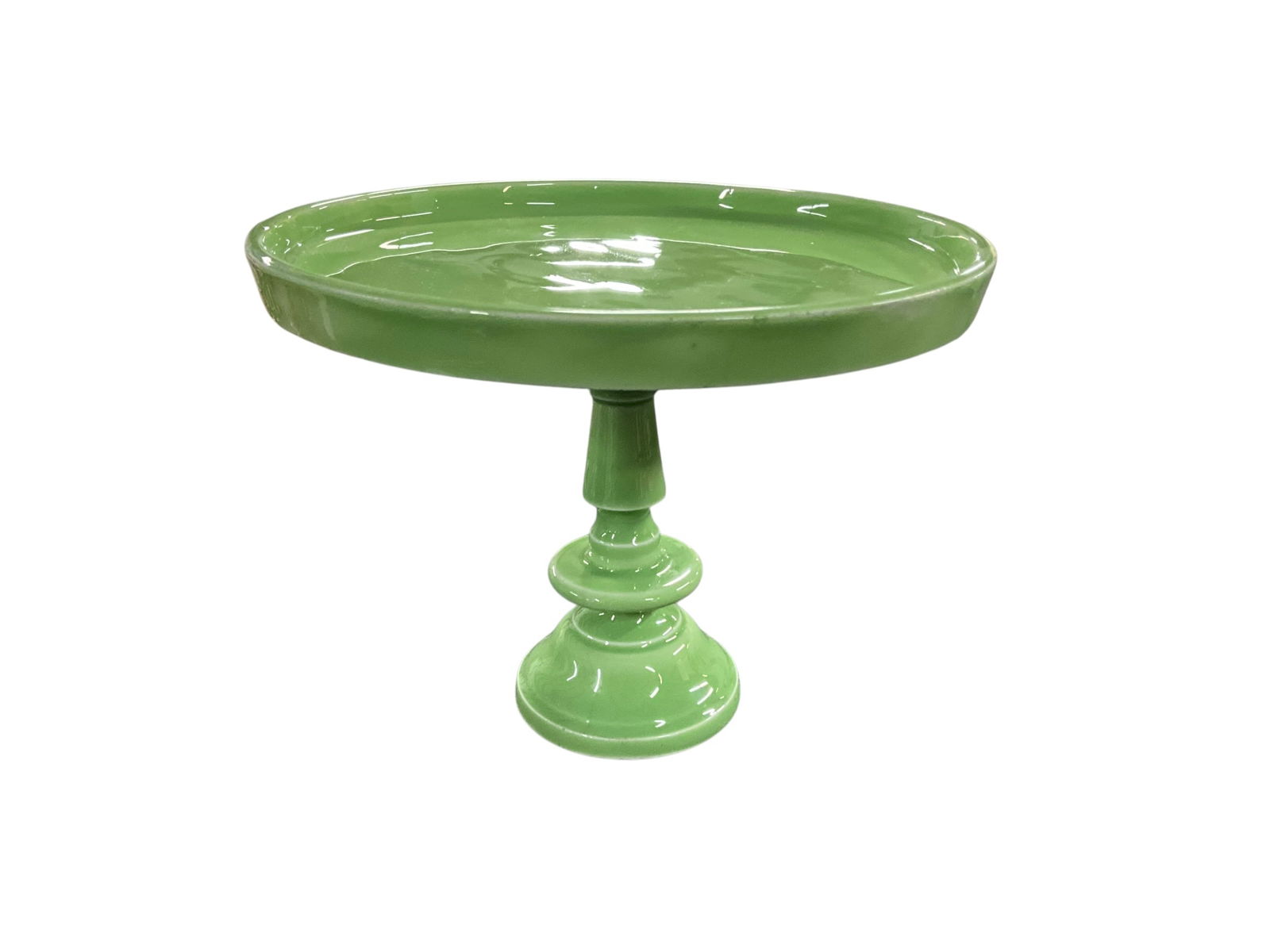 Jadeite Cake Stand, Ceramic Cake Stand. - 2