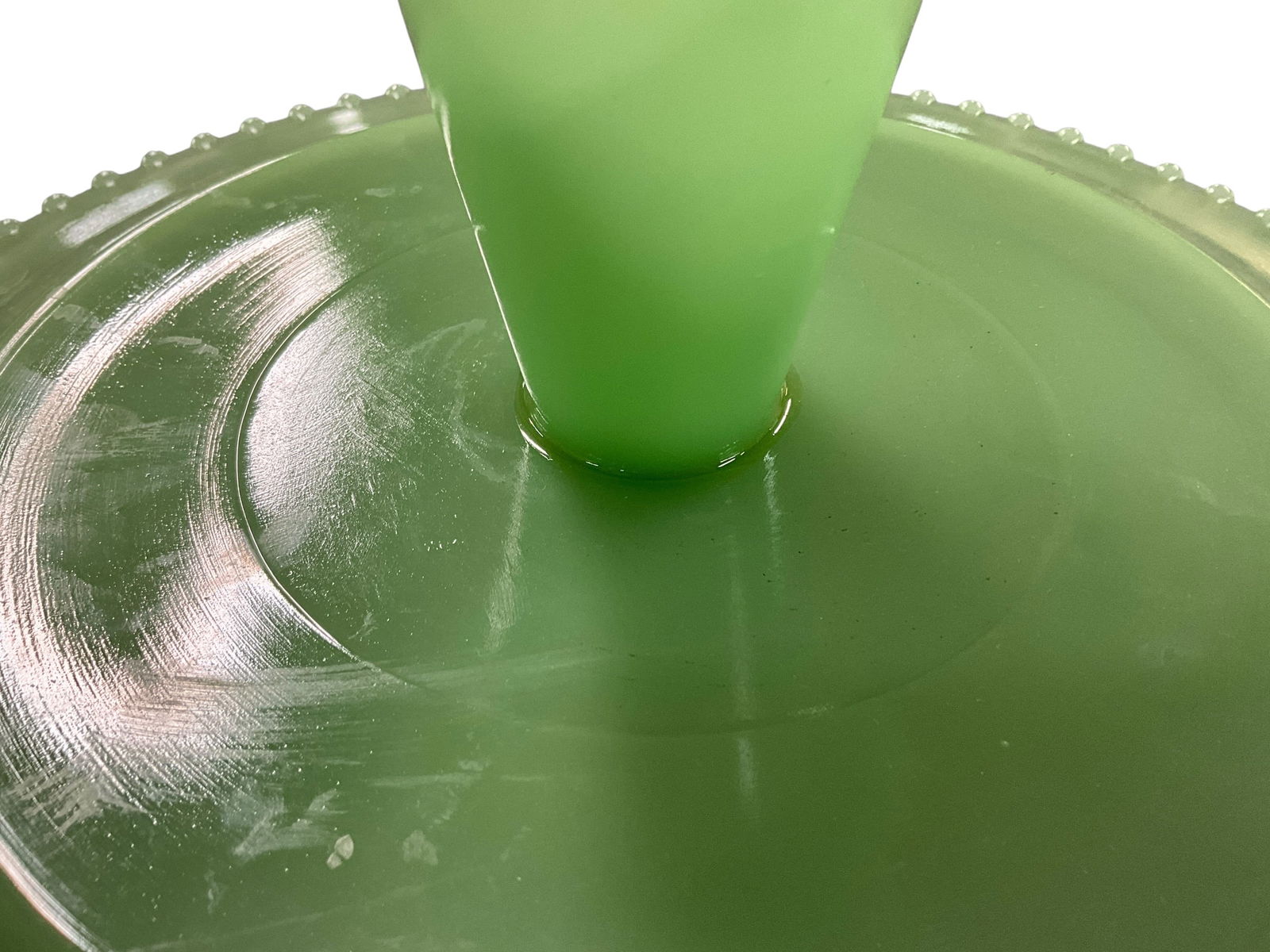 Jadeite Cake Stand, Ceramic Cake Stand. - 8